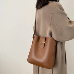 Vintage PU Leather Bucket Bag Shoulder Bags for Women Crossbody Handbag 2 Pcs