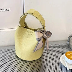 Vintage Small PU Leather Bucket Crossbody Sling Bags for Women