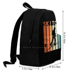 Vintage Ski Tour Skiing Skier Snowboarding Gift Large Capacity Backpack