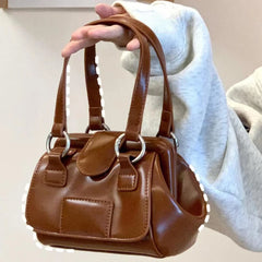 Vintage Small Handbags for Women Hasp Ladies Pu Leather Shoulder Crossbody Bags