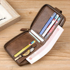 Vintage Small Men Wallet Pu Leather Short Purse Men Hasp Zipper Clutch