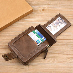 Vintage Small Men Wallet Pu Leather Short Purse Men Hasp Zipper Clutch