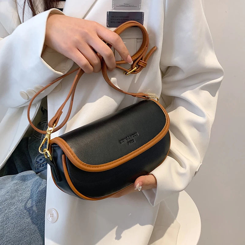 Vintage PU Leather Handbag Women Shoulder Bag