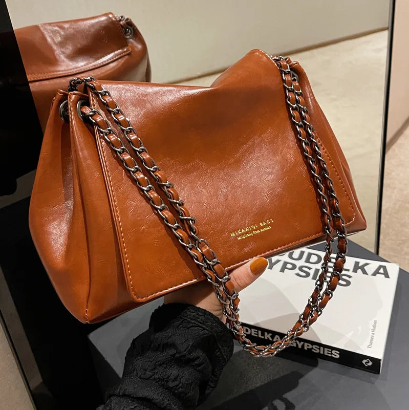 Vintage Small Square Bag Chain Crossbody Bag Women's Handbag Purse