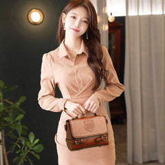 Vintage Small Square Shoulder Bag Women PU Leather Crossbody Bag