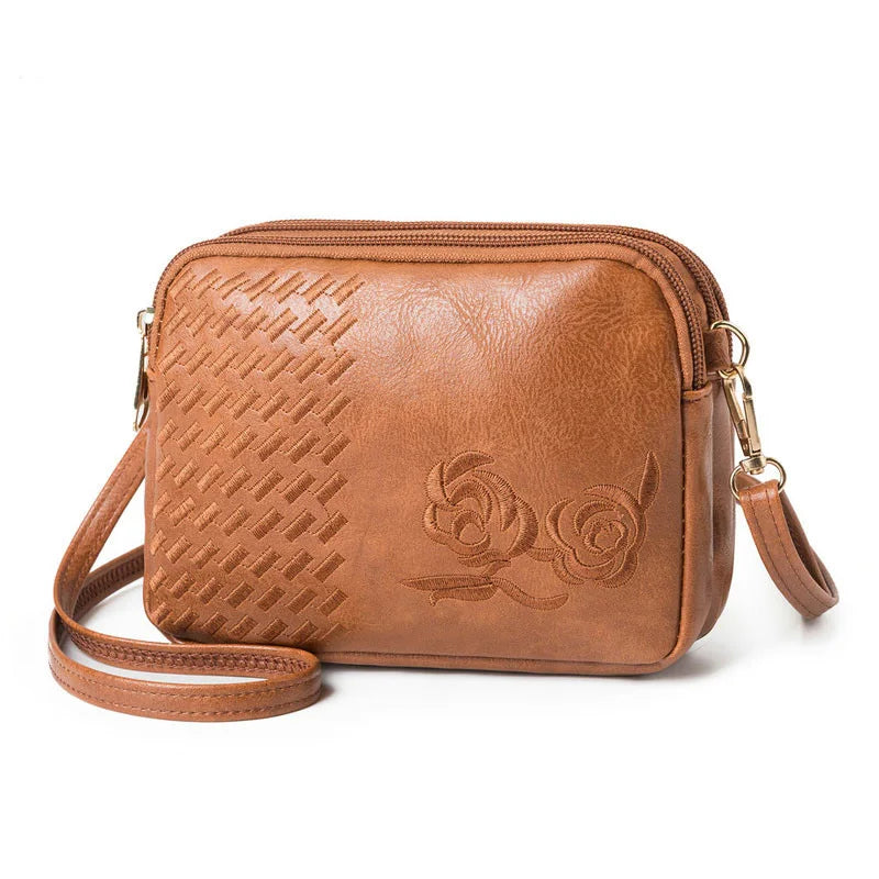 Vintage Small Shoulder Bag Flap Floral Messenger Crossbody