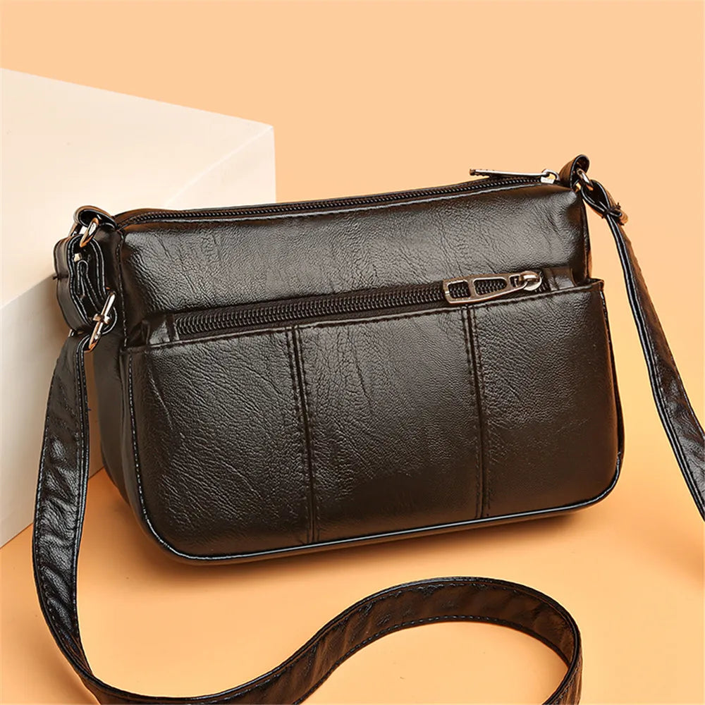 Vintage Soft Leather Ladies Crossbody Messenger Bag