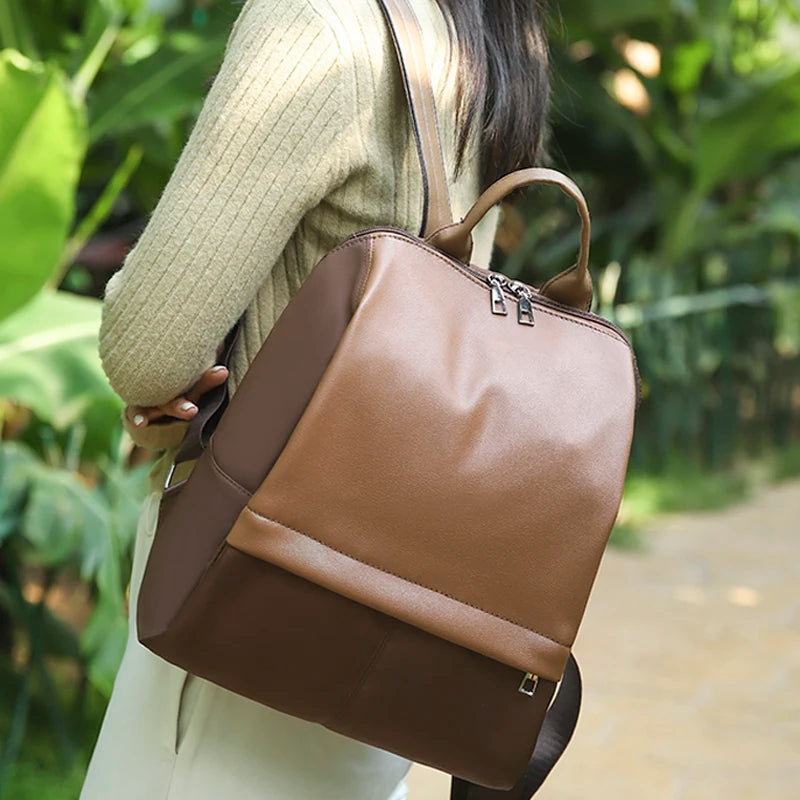 Vintage PU Leather Backpacks for Women Girls Travel Backpack