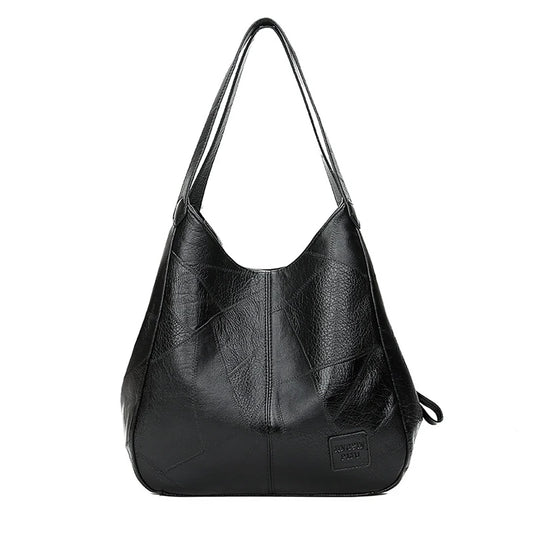Vintage PU Leather Shoulder Bag for Women Large Capacity Tote Bag