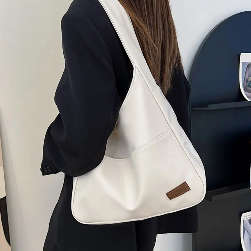 Vintage PU Leather Shoulder Tote Bag For Women Hasp Handbag