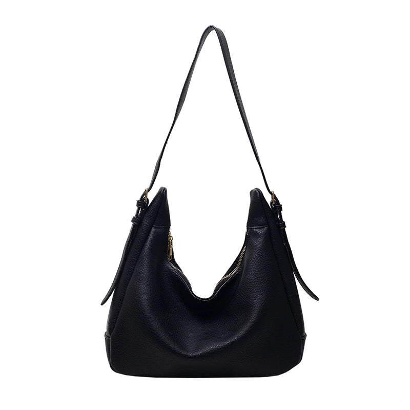 Vintage Solid Crossbody Bag for Women PU Handbag Hobo Bag
