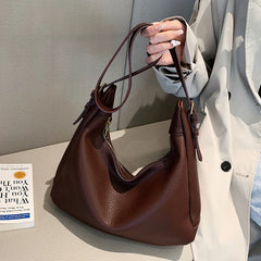 Vintage Solid Crossbody Bag for Women PU Handbag Hobo Bag