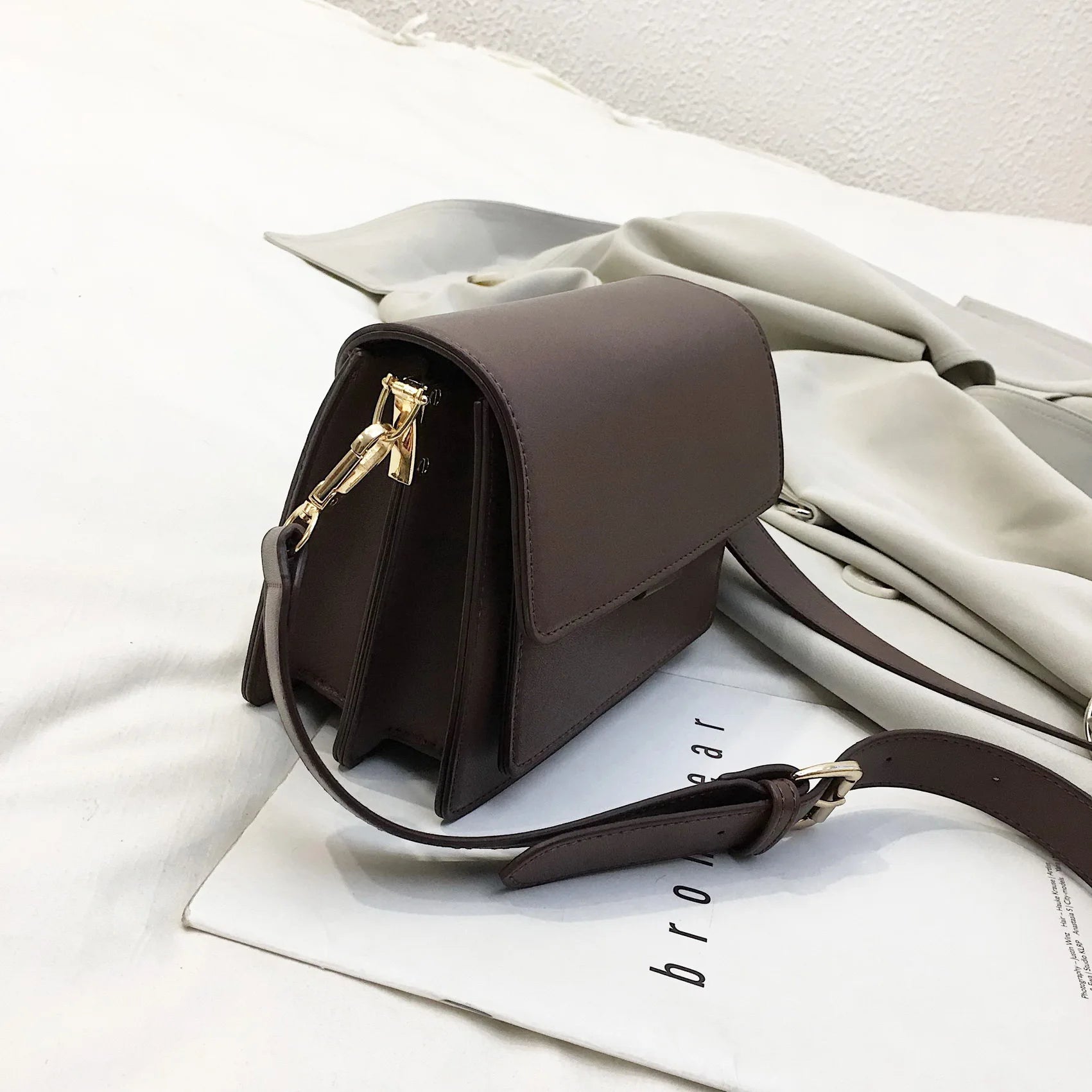 Vintage Solid Women's Shoulder Bags Pu Leather Handbag Flap Crossbody Small