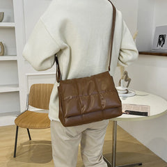 Vintage Space Shoulder Bags For Women Pu Leather Armpit Handbag Purse