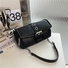 Vintage Square Armpit Bag - High-quality PU Leather Mini Handbag