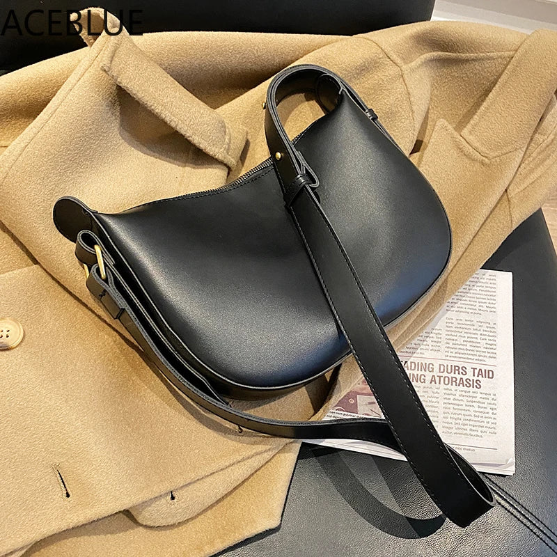 Vintage Square Crossbody Bag High PU Leather Women's Handbag