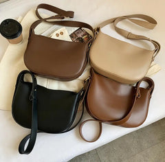 Vintage Square Crossbody Bag PU Leather Women's Handbag