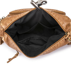 Vintage Square Leather Women's Shoulder Bag Ladies Messenger Handbag