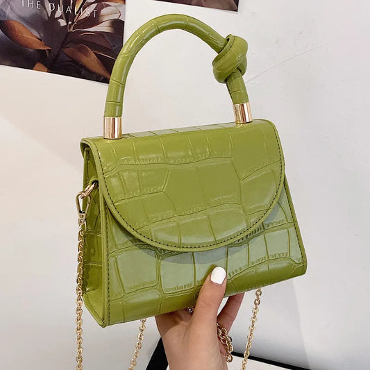 Vintage Stone Patent Crossbody Bag Women Handbag PU Leather Ladies Evening Pouch