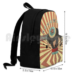 Vintage Circus Elephant Outdoor Hiking Backpack Waterproof