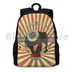 Vintage Circus Elephant Outdoor Hiking Backpack Waterproof