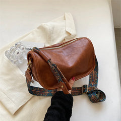 Vintage Style Shoulder Bag for Women PU Leather Small Square Bag Spring
