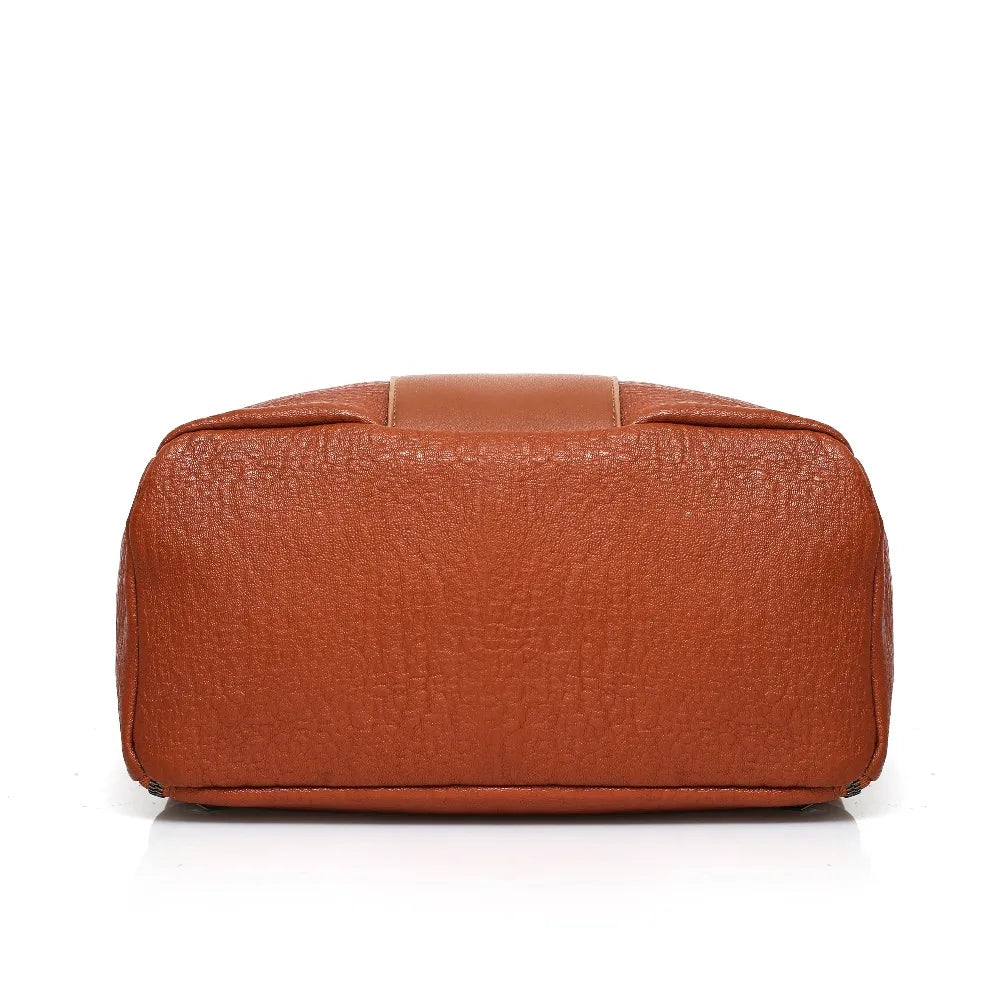 Vintage Style Women Backpack Pu Leather Girls Multifuncti...