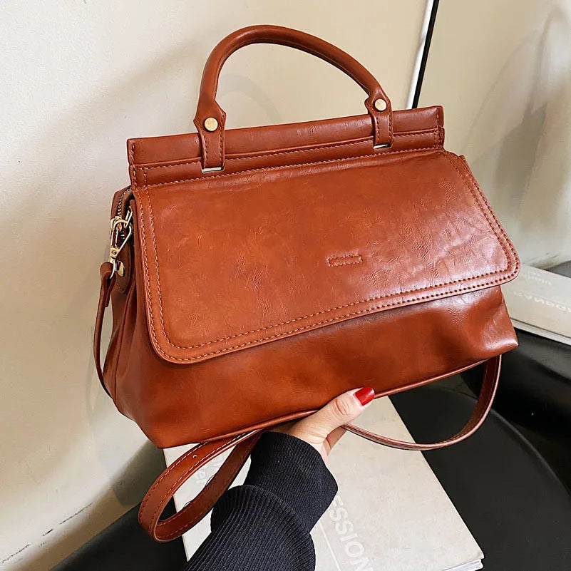 Vintage Style Women's Lady Messenger Bag PU Leather Satchel
