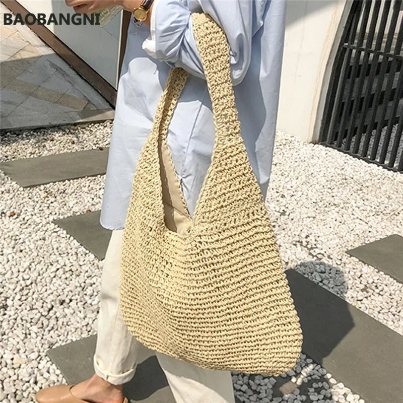 Vintage Summer Travel Bag Bohemian Shopper Beach