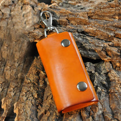 Vintage Leather Key Holder Housekeeper Key Organizer Keychain Wallet