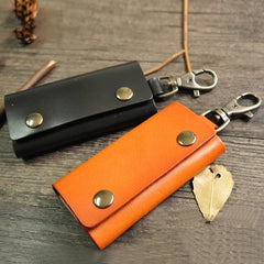 Vintage Leather Key Holder Housekeeper Key Organizer Keychain Wallet