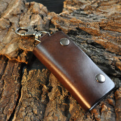 Vintage Leather Key Holder Housekeeper Key Organizer Keychain Wallet