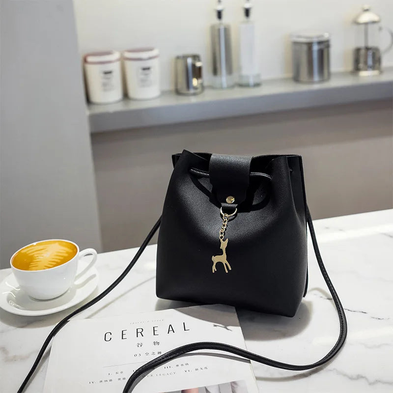 Vintage Tassel Crossbody Bucket Bag Female Shoulder Handbag