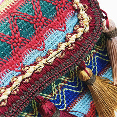 Vintage Tassel Weave Small Bag for Women Embroidery Shoulder Crossbody Travel