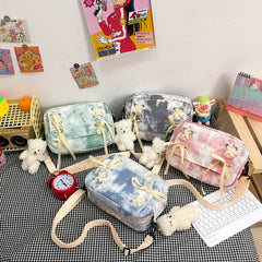 Vintage Tie-dye Bag Women Girl Shoulder Cross Body Straps