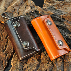 Vintage Leather Key Holder Minimalist Keychain Case