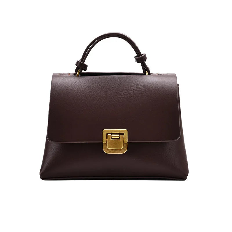 Vintage Winter PU Leather Tote Bag Women Handbag Mini Shoulder Messenger