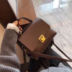 Vintage Winter PU Leather Tote Bag Women Handbag Mini Shoulder Messenger