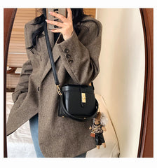 Vintage Bucket Bag Winter PU Leather Women Handbag
