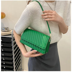 Vintage Underarm Shoulder Bag for Women Solid Armpit Handbags Purse Female Bag