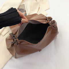 Vintage PU Leather Totes Bag Large Capacity Armpit Handbag Purse