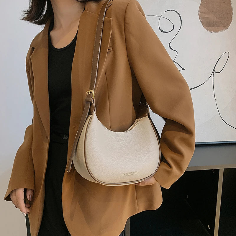 Vintage Underarm Shoulder Bags For Women Handbags Half Moon