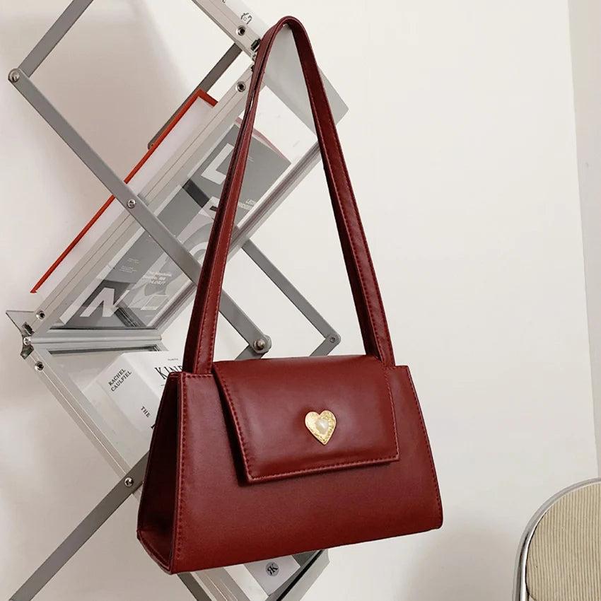 Vintage Leather Shoulder Bag for Women Ladies Purses Handbags