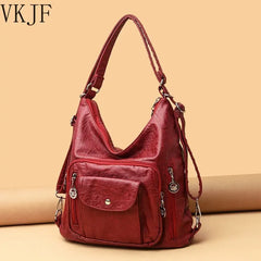 Vintage Leather Messenger Bag Women's Handbag Large Purse