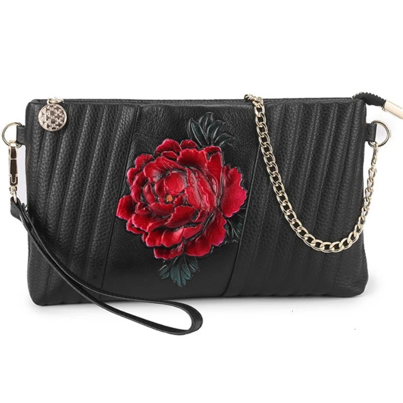 Vintage Women Clutch Bag Messenger Bags Cow Leather