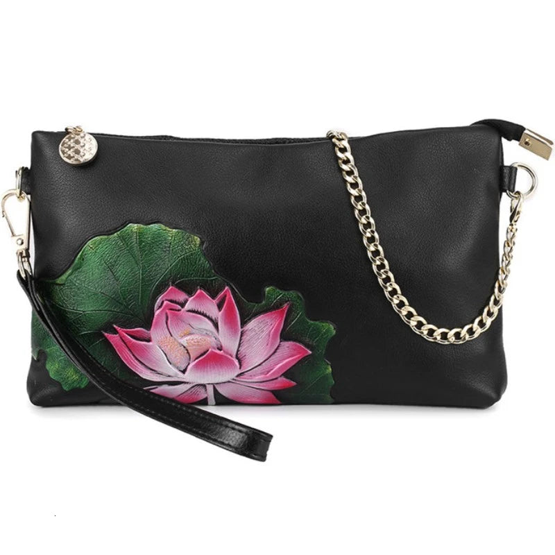 Vintage Women Clutch Bag Messenger Bags Cow Leather
