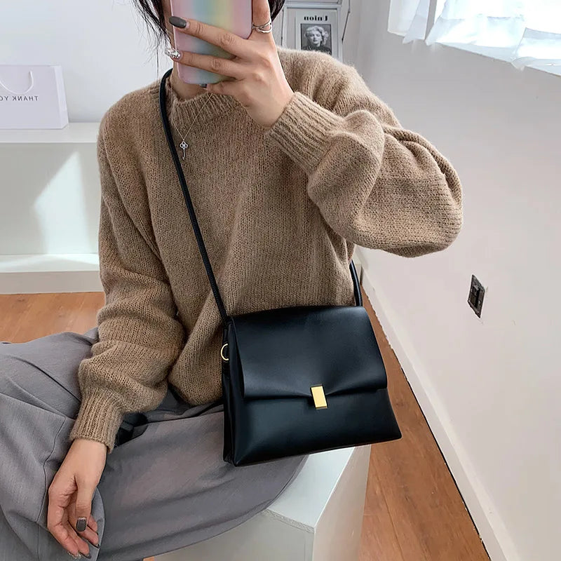 Vintage Women Crossbody Bag PU Leather Female Shoulder Messenger Bags