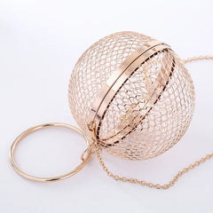 Vintage Hollow Out Evening Bag Mini Handbag Clutch Circular Cage Q3