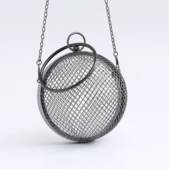 Vintage Hollow Out Evening Bag Mini Handbag Clutch Circular Cage Q3