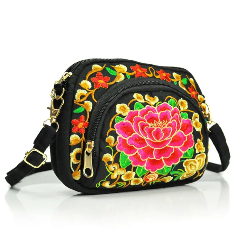 Vintage Women Handbag Hmong Tote Messenger Ethnic Shoulder Bag Embroidery Boho